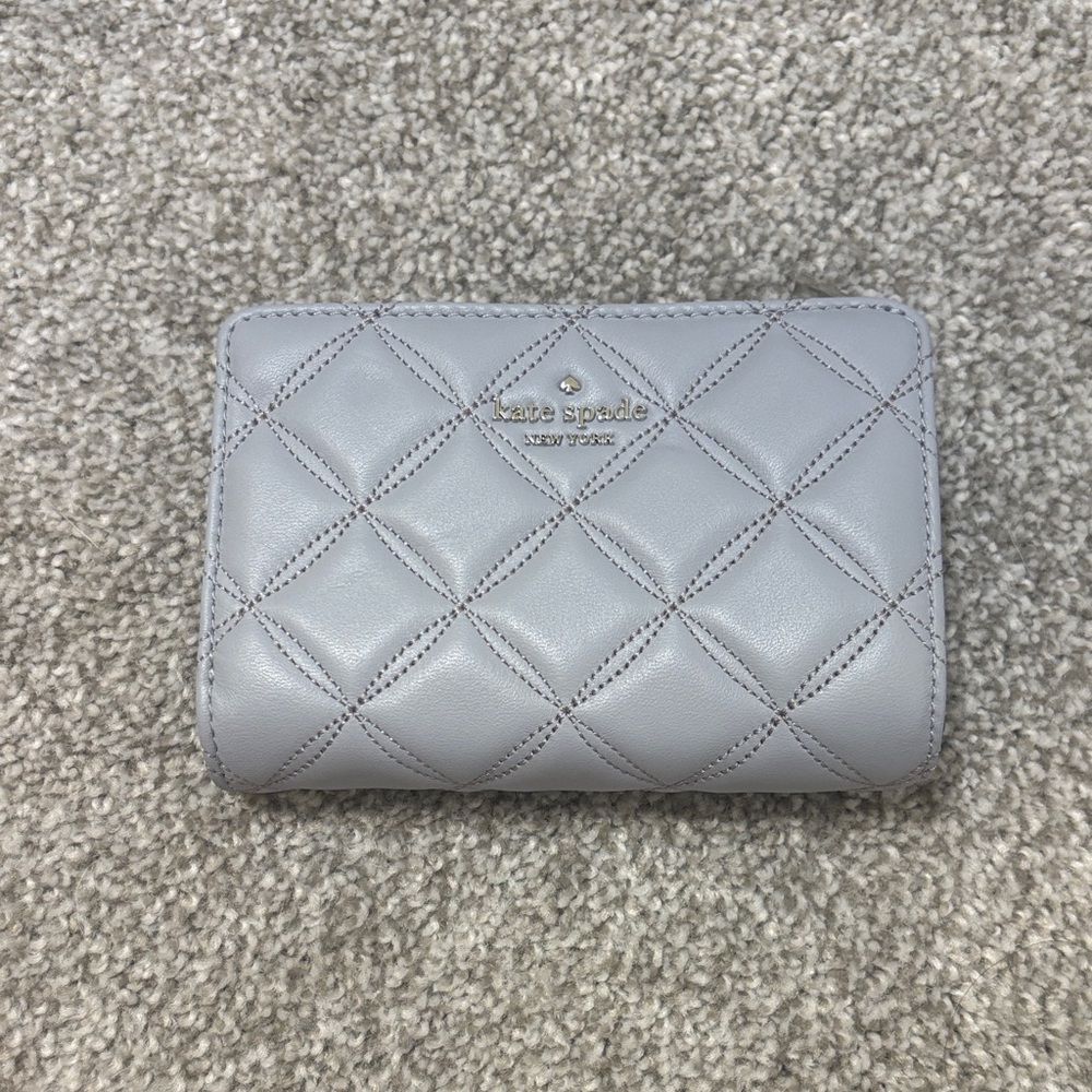 Kate Spade Light Gray Quilted Wallet